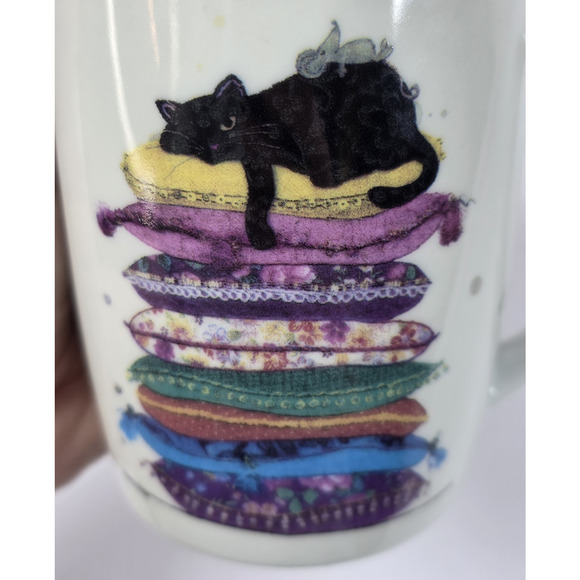 Kiub Jane Crowther Adorable Porcelain Sleeping Cat Coffee Mug bug art - Picture 5 of 7